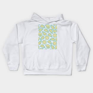 Beautiful Line Art Seashells Seamless Surface Pattern Design Kids Hoodie